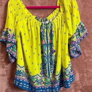 Lilly Pulitzer Top NWT - Fawna Top - Loro Green - Pineapple Rivera Engineered